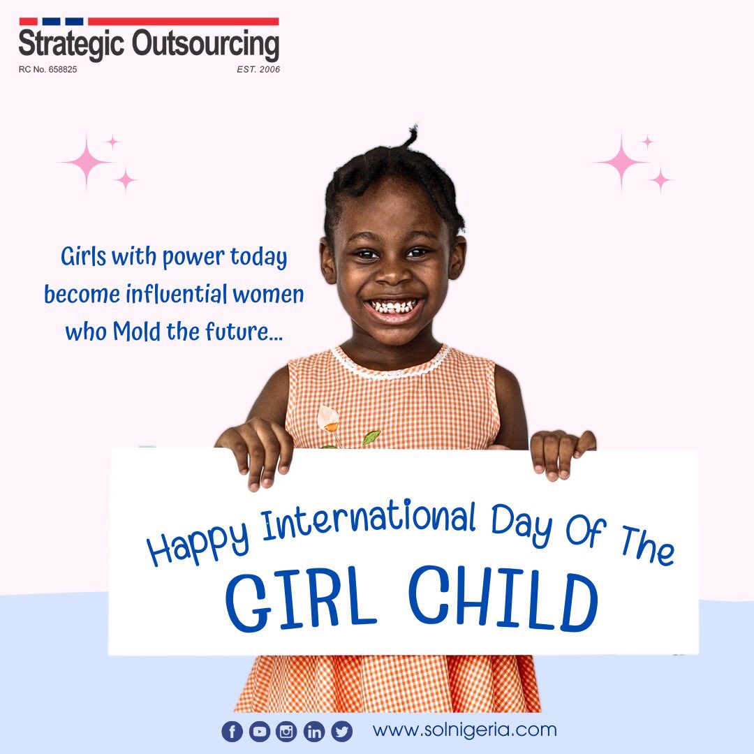 Empowering the future on International Day of the Girl Child Let's celebrate their potential and work together for a world where every girl can shine. 💪🌟 #GirlPower #FutureLeaders #EmpowerGirls #HappyInternationalDayoftheGirlChild #GirlsInPower #FutureLeaders