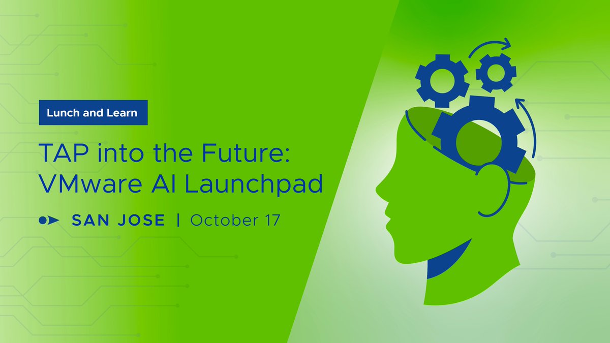 VMwareTAP's tweet photo. You're invited! TAP into the Future: VMware AI Launchpad.
San Jose, CA
October 17

Spots are filling up! REGISTER TODAY: https://t.co/91IJvY2Q1O #VMwarePartner @Vmware #VMUGSanJose #CAVMUG @MyVMUG https://t.co/rABZRsrkKj