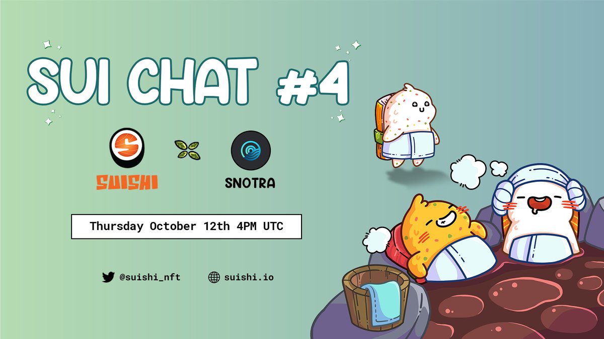 suishi_nft's tweet photo. Sui Chat #4🎉

📢We're thrilled to announce our next #AMA with @SnotraProtocol on October 12th, 2023 at 4:00 PM UTC

🌟Topic: Bull Shark 3 &amp; NFT Liquidity

👉Set a reminder: https://t.co/2RKdb9NPtO

#SUISHIConnection https://t.co/EiRPWAXBfL
