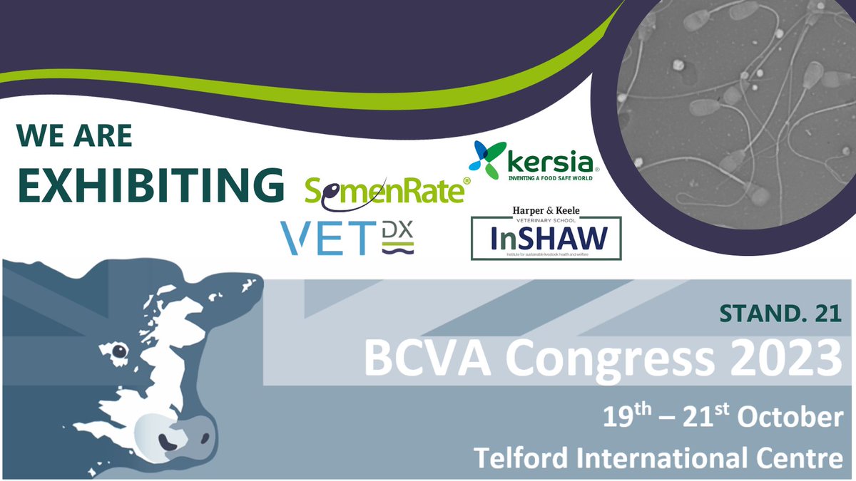 Some of our team are heading on the road next week to attend #BCVACongress23. 

Come find out about our expertise in sustainable and innovative research, advanced breeding and training solutions. 🙌🙌

<a href="/SemenRate/">SemenRate</a>
<a href="/vetdxs/">VetDX</a> 
<a href="/HarperKeeleVets/">Harper and Keele Veterinary School</a> 
<a href="/KersiaUK/">Kersia UK Farm-Hygiene</a> 

#innovation #research