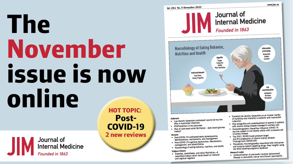 The November issue is now online! It features reviews on post-COVID condition and the neurobiology of eating behaviour.

Read our latest Editorials, Symposium Reviews, Original Articles and Research Letter.
onlinelibrary.wiley.com/toc/13652796/2…
#COVID19 #PublicHealth #MedTwitter