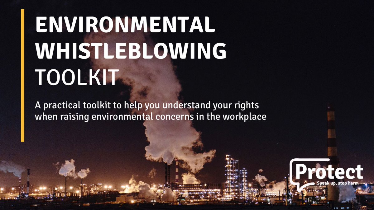 We provide #whistleblowing advice to people working in all sectors – from health and social care to finance and tech. Our latest online guide covers #Environmental whistleblowing to help you raise a concern safely and with maximum impact. protect-advice.org.uk/environmental-…