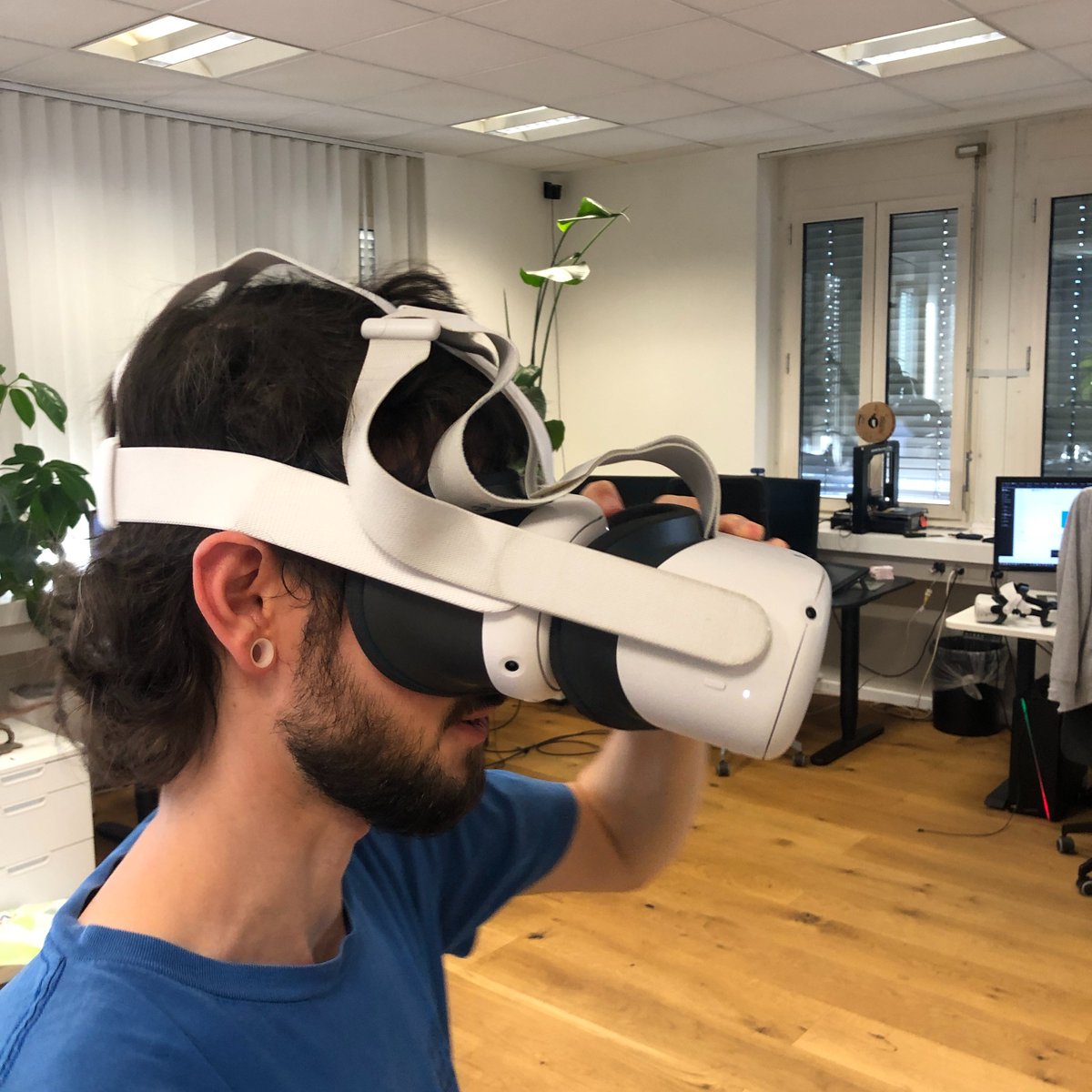 Thanks to the stereo color cameras of the Quest 3, we can now enjoy VR inside of XR.