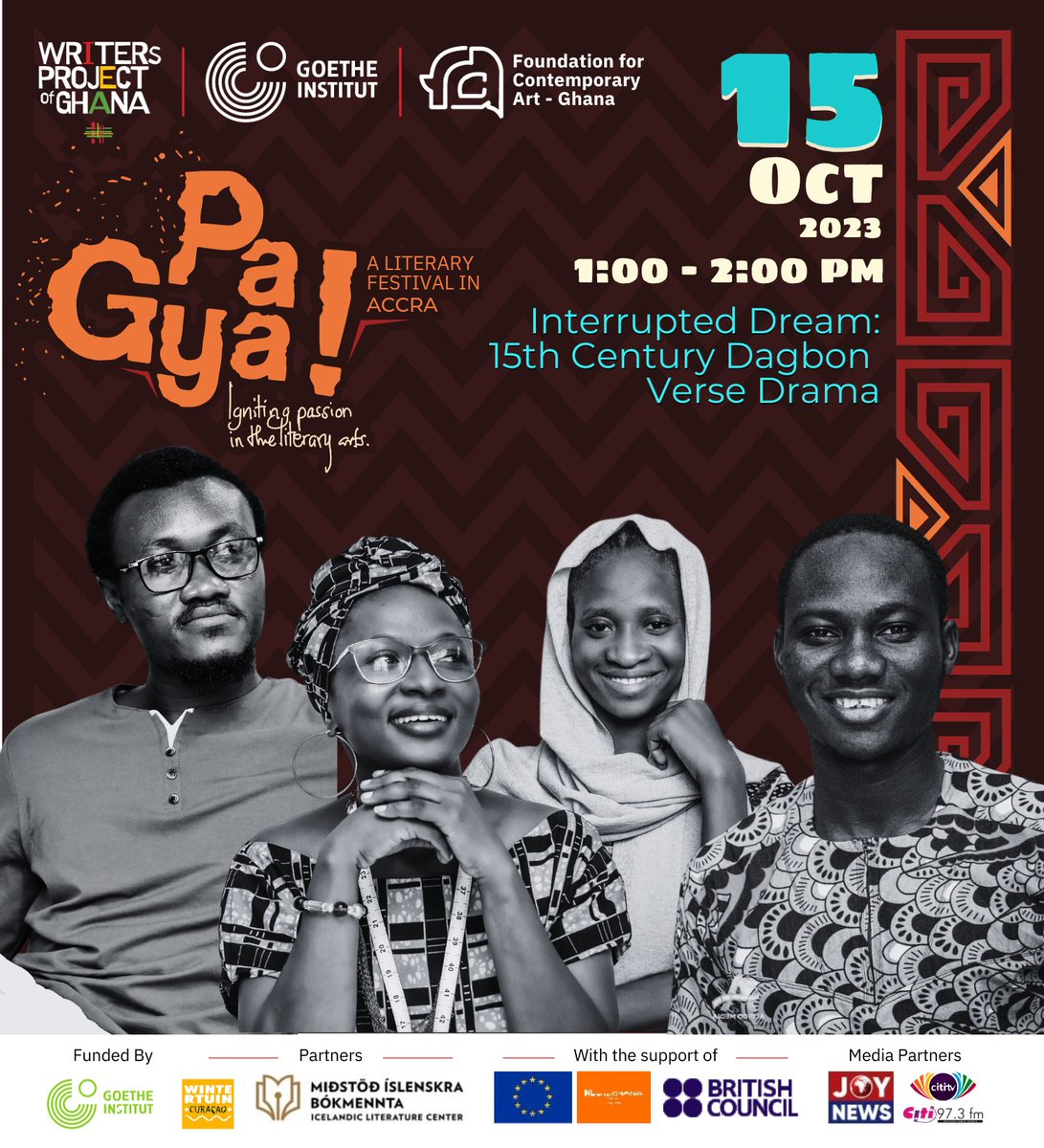 SanatuZambang's tweet photo. Don't miss out @RahinatuAsmaila and  @genius_hakim verse drama performances titled "Interrupted Dream" at @writerspg 

Written and Directed by @Rafiu_fishbone 
Wardrobe @fatsu_13

@GI_Ghana @FCA_Ghana @BritishCouncil @NLinGhana @EuropeInGhana

 #Pagya #pagya2023 https://t.co/4ID913ExEt