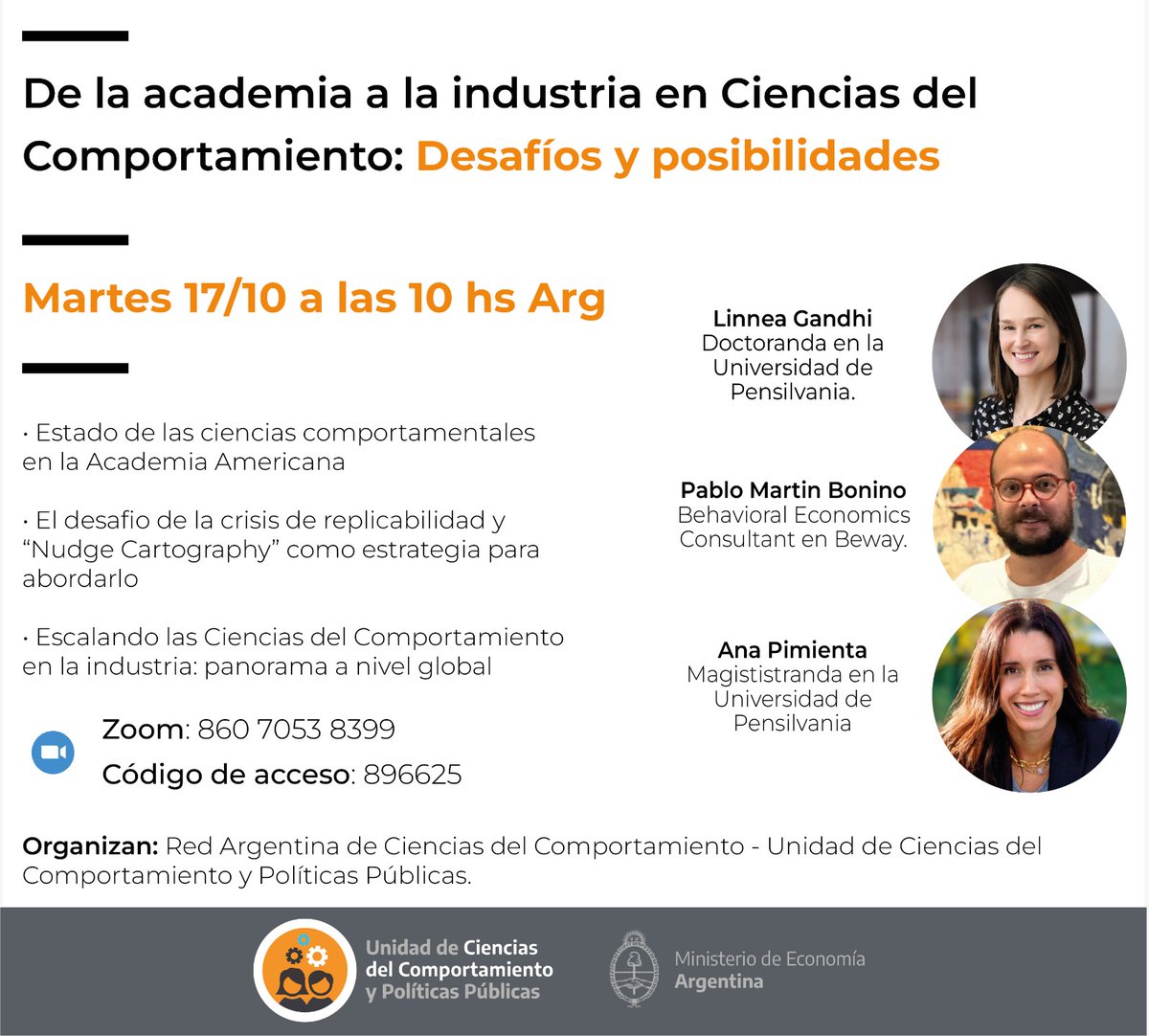 1. La mejor manera de pasar estos momentos es seguir trabajando y pensando.El martes 27 de octubre a las 10 hs. tenemos una nueva reunión de la Red Argentina de Ciencias del Comportamiento. Vienen virtualmente <a href="/LinneaGandhi/">Linnea Gandhi</a> de <a href="/Wharton/">The Wharton School</a> de Univ. de Pennsylvania <a href="/Penn/">Penn</a>..(sigue hilo)
