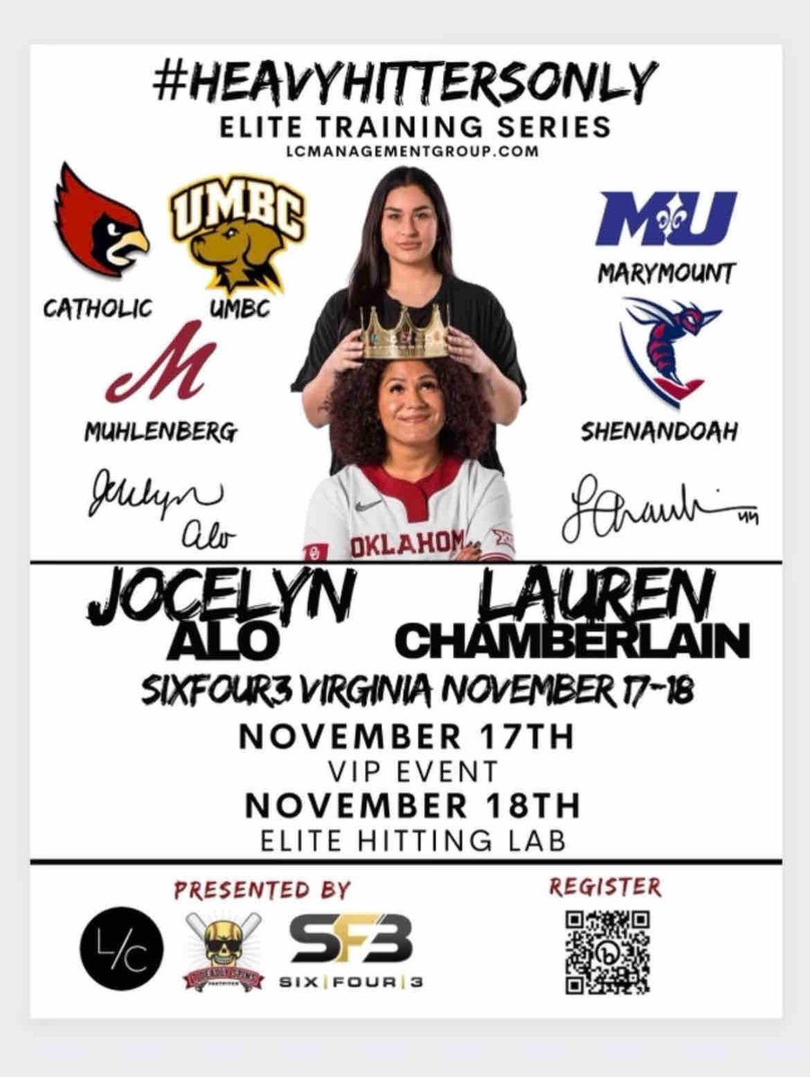 College Head Coaches added to an already stacked event!! 

You don’t want to miss November 17th and 18th!

SPACE IS LIMITED REGISTER TODAY!

Registration Link: bit.ly/47shV9p
FAQ: bit.ly/442MWhs