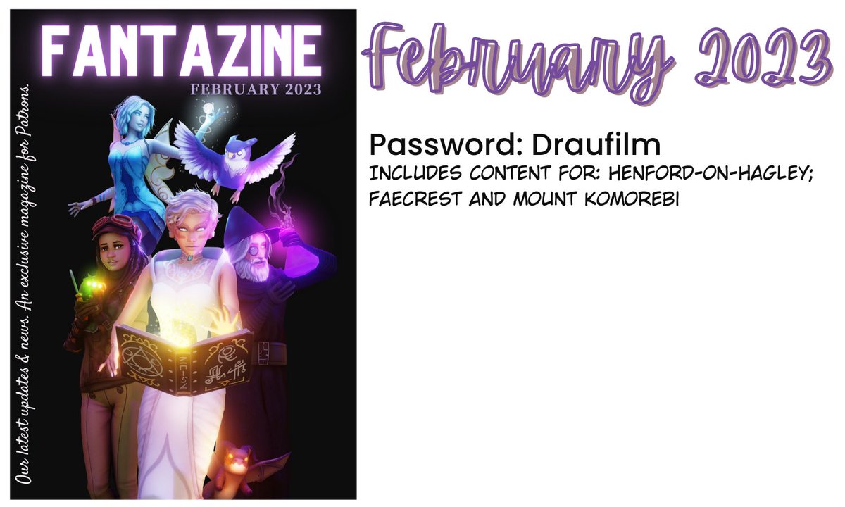 LilRedRidingSim's tweet photo. 🧵 February Fantazine (Fantasy magazine)
Password: Draufilm
Link to resource: https://t.co/QMVzLtsmqa
…This is a deeper dive into my content & finds for the save file #Fantasysave #Sims4 https://t.co/T3FRlIaxvu