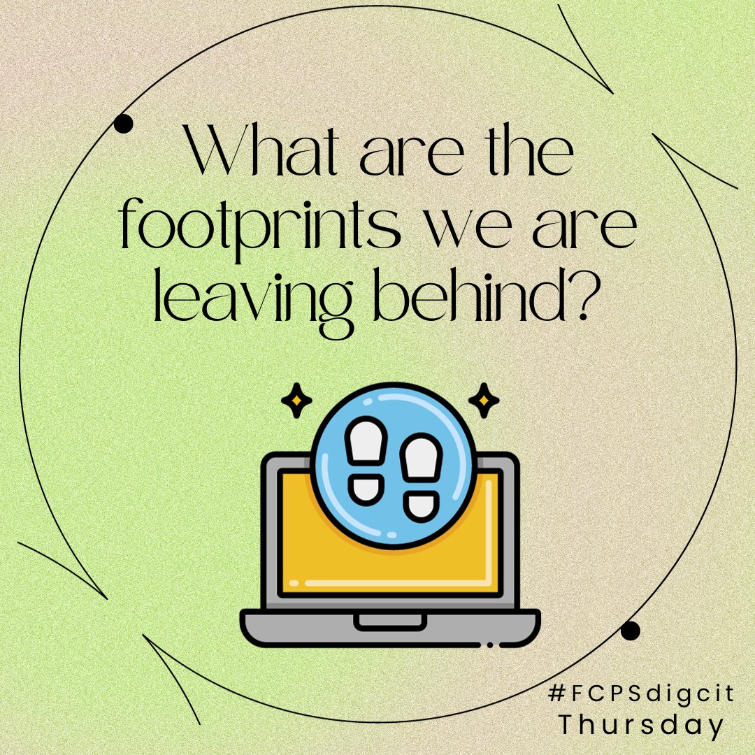 Our digital footprint (the places we go online) influences what we see and also who we connect with. Students will reflect on all the kinds of information left behind when online and how it forms their footprint. #FCPSdigcit @CommonSenseEd, #digcitweek #FCPSpog
