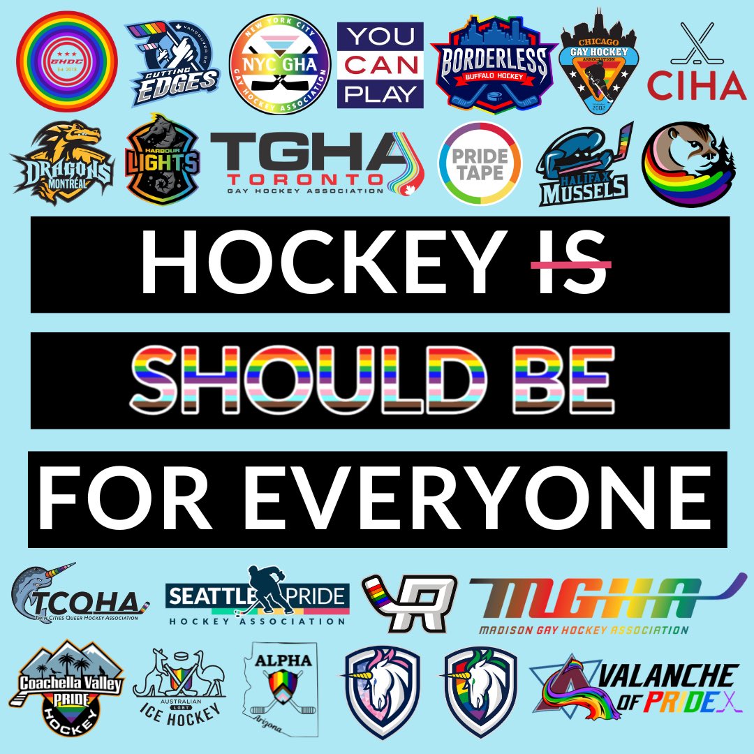 Two steps forward, one step back. 

Today, Seattle Pride Hockey Association is releasing a statement on the recent announcement by the <a href="/NHL/">NHL</a>. In collaboration with the national LGBTQIA+ orgs around the nation and globe, we are launching the #HockeyShouldBeForEveryone campaign.