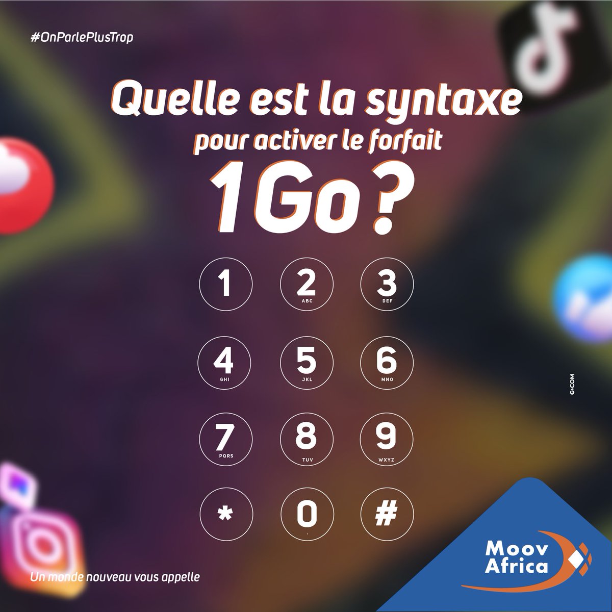 MoovAfricaBenin's tweet photo. #OnParlePlusTrop : Joue et gagne un forfait illimité de 22Go+📷

Principe du jeu :
1- Publie en commentaire ta réponse
2- Partage la publication

NB: Le premier commentaire avec moins de LIKE sera le gagnant. Fin du jeu : Jeudi 18h00 https://t.co/TOrUX2q6VX