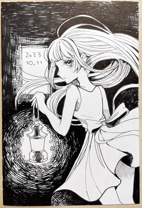 いんくとぉばぁじゅういちにちめ
「さまよう」

#インクトーバー
#Inktober 
#inktober2023 
#kuretake_inktober2023 
