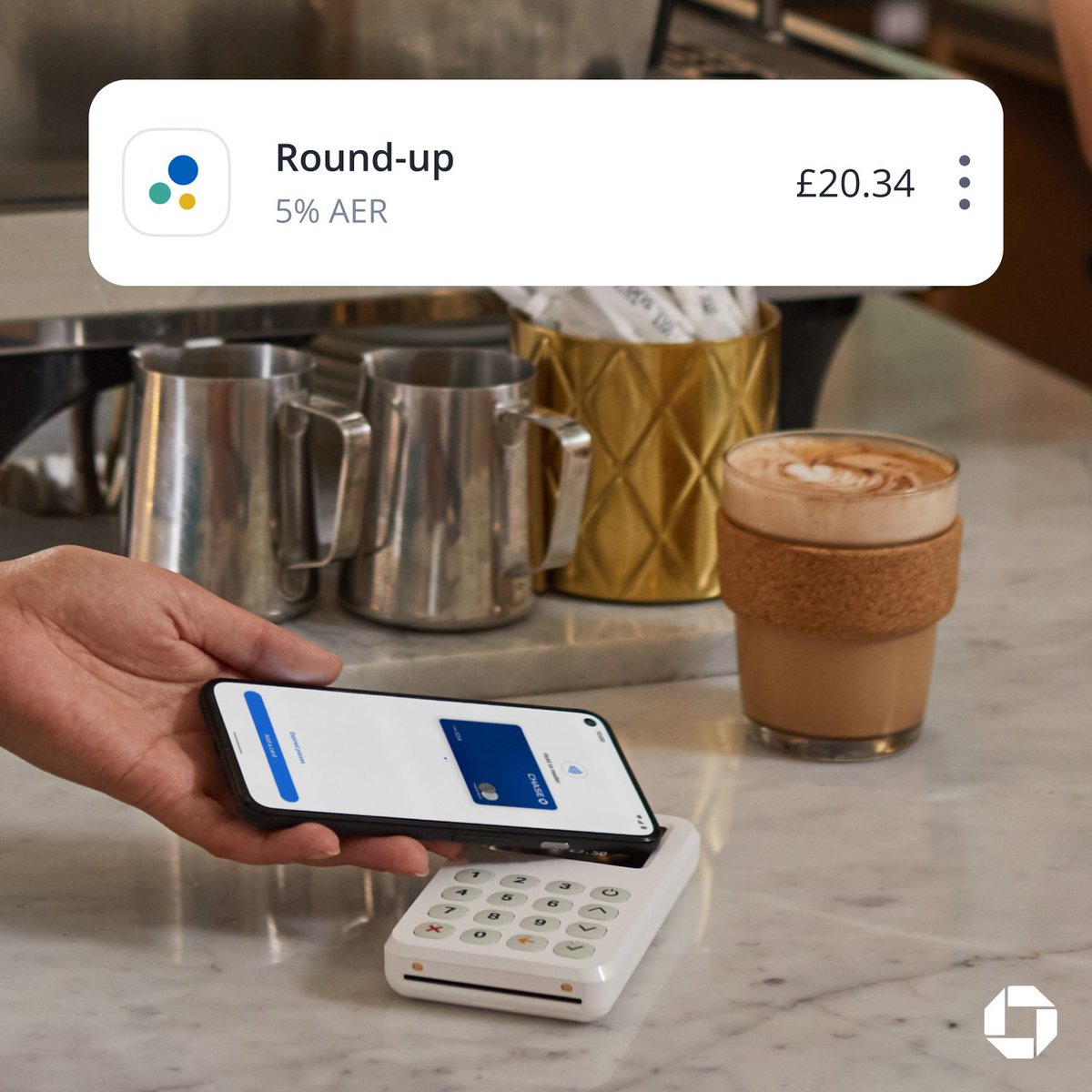 Fancy a little extra from your pumpkin spice lattes? Start rounding up in the Chase app and when you buy your daily brew, we'll round up the extra change to the nearest £1 and pop it into your round-up account. Easy savings, in an account that gives you 5% interest! ☕️ 18+, UK…