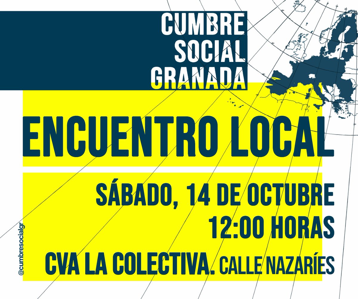 Llegaron, se hicieron una foto y se marcharon. Nosotras seguimos
💛CUMBRE SOCIAL GR23
🗓️Sábado 14 de octubre
⏰12 horas
📍La Colectiva (Nazaríes s/n).
📢 ENCUENTRO LOCAL ‼️‼️‼️
📋Propuesta de Foro Social Granada de la Asamblea General de la Cumbre Social:
bit.ly/3tuCXF5
