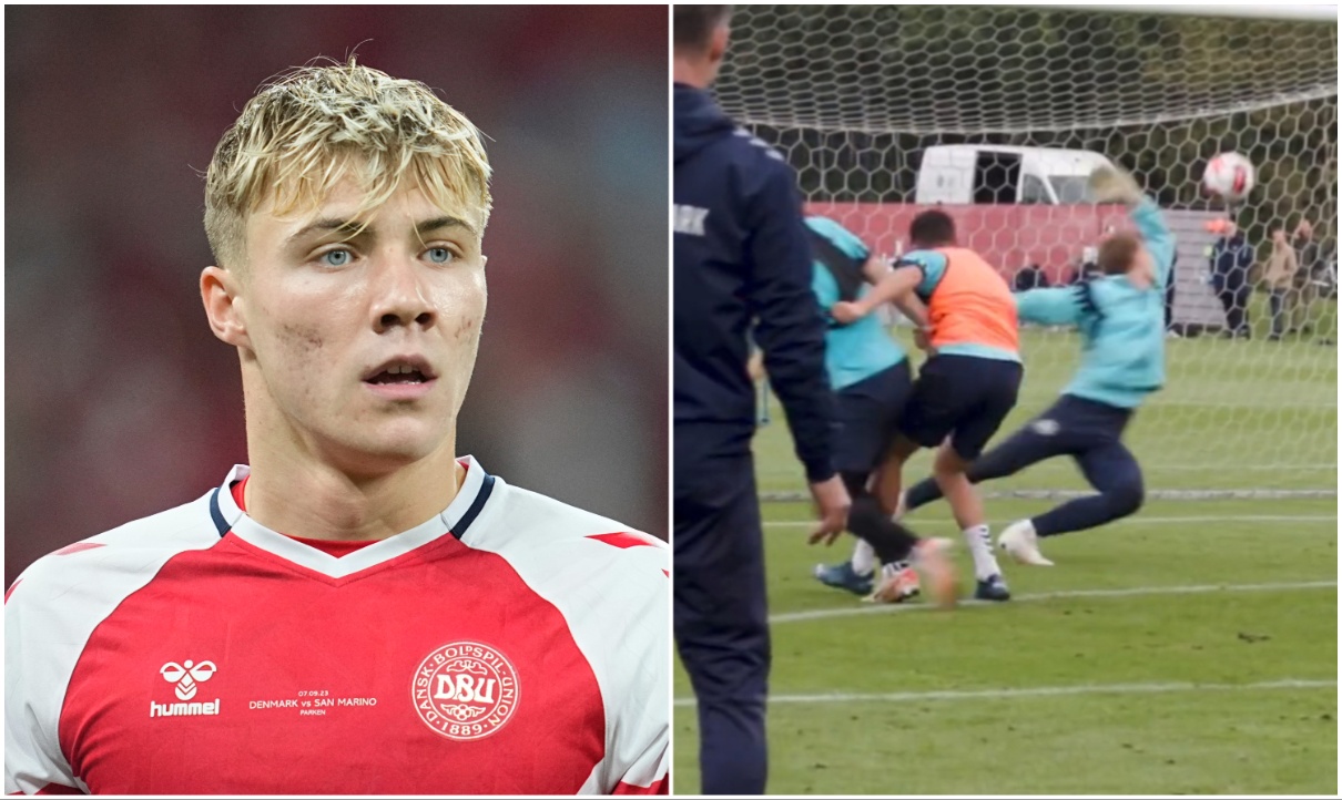 Man United Rasmus Hojlund Amazes Coaches with Viral Denmark Training Clip