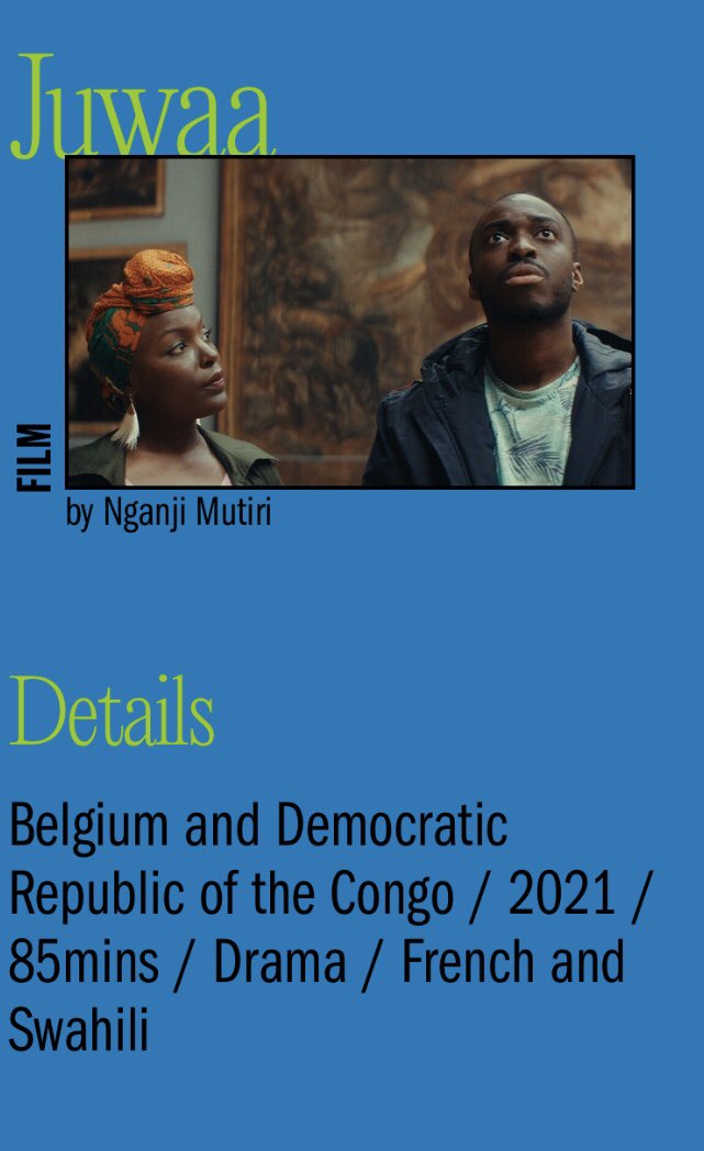 Friday October 20. If you are in #Berkeley / #California, you can watch #Film  #JUWAA <a href="/BAMPFA/">BAMPFA</a>. Thanks again <a href="/AfricanFilmFest/">African Film Festival, Inc.</a>. MORE INFO &amp; TICKETS :  bampfa.org/event/juwaa #NganjiMutiri