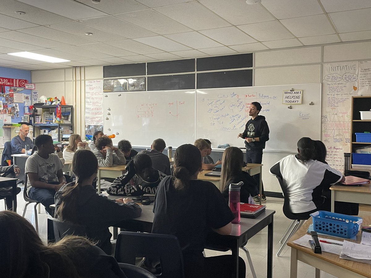 GVanierDPCDSB's tweet photo. Pleased to welcome @Brave_Education to our school to work with our students today. All in support of our #antibullying initiatives and to support healthy relationships amongst our #VanierVikings community! https://t.co/z5iifzqbow
