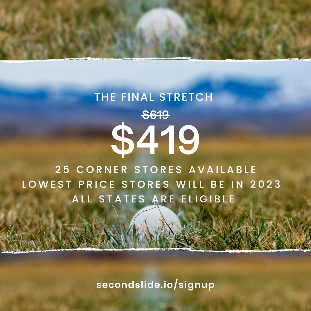 secondslideio's tweet image. We are offering 25 Corner Stores at $419 to close out our road trip. They will be back to $619 immediately following. Get yours now!