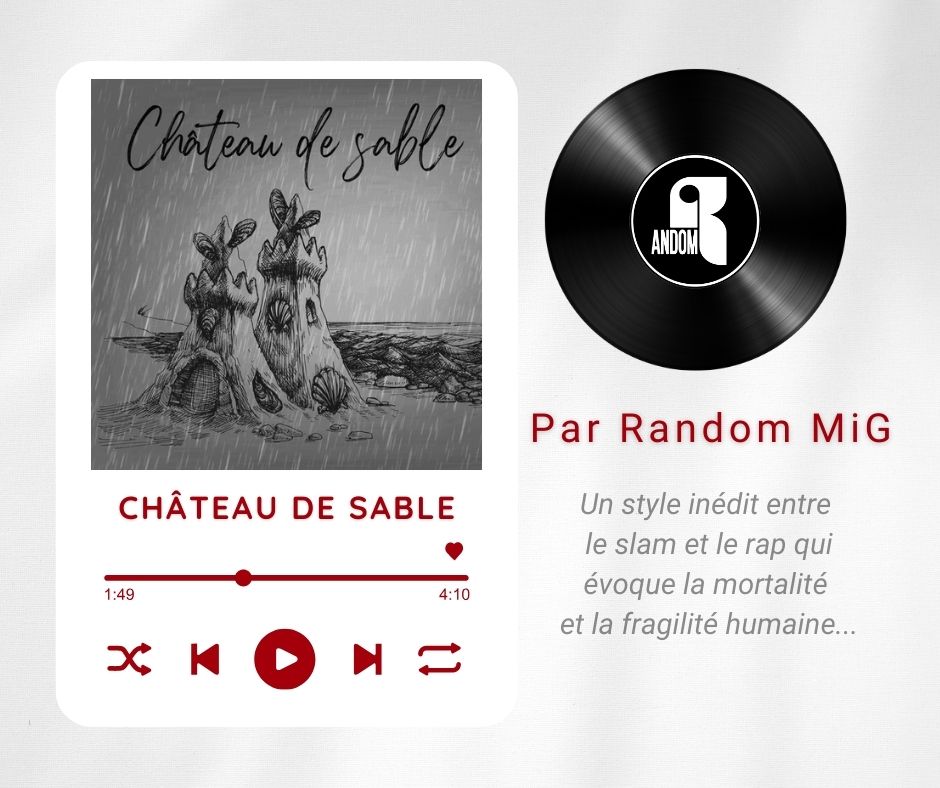 RandomMusicStd's tweet photo. Après une longue attente, Random MiG lève enfin le voile sur sa chanson "Château de sable" ! 🤩💯📀

Un style inédit entre le slam et le rap qui évoque la mortalité et la fragilité humaine 😄😍

Disponible dès le 15 octobre !

#nouvellechanson #single #Album #découvrez https://t.co/kigqRUuIS0