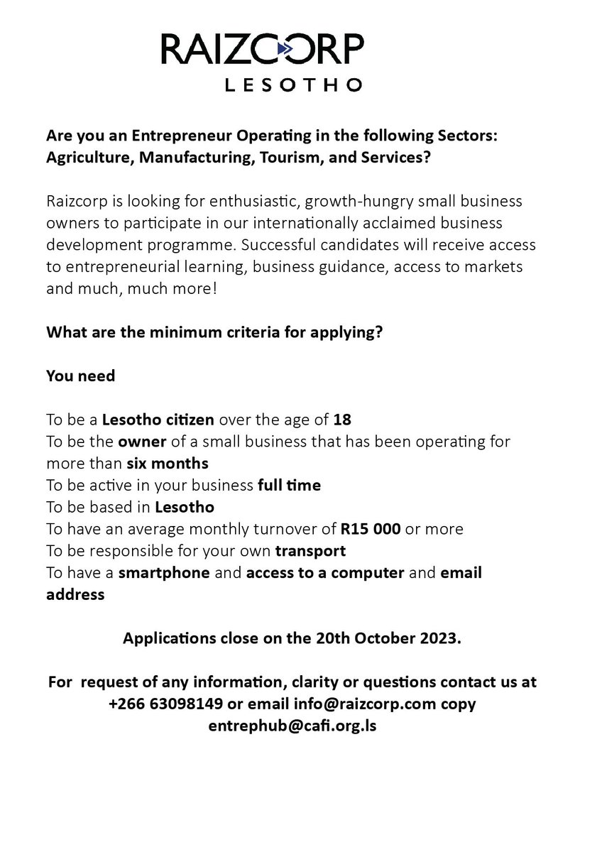 cafiproject's tweet photo. OPPORTUNITY for all startups and MSME apply for a 6 month incubation to take your business to the next level!!! Find the ESO fit for your business operations and apply on or before the 20th October.Terms and conditions apply https://t.co/Prx0qjKlyZ #CAFI https://t.co/ZEdCwKvF66