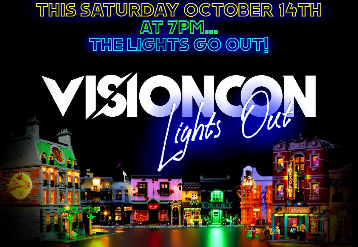 October 14th, 7pm Saturday Night. Lights out!
Come see what glows in the night! Light up LEGO builds, exhibitors showcasing their light displays, cosplayers lighting up their costumes, and more!
Everyone welcomed and will be handed a glow in the dark bracelet to participate.