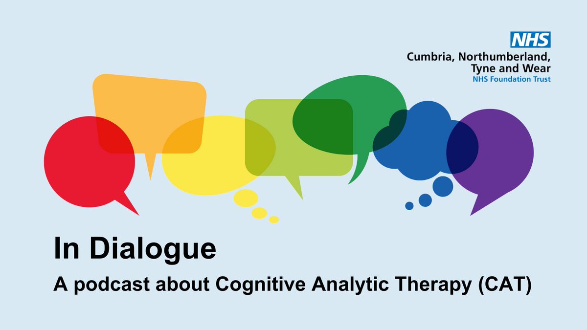 CNTWNHS's tweet image. ‘In Dialogue’ is a new podcast about #CognitiveAnalyticTherapy from staff at our Centre for Specialist Psychological Therapies. Hear about their experience offering CAT across various clinical settings, people&apos;s lived experience, and much more. Listen: youtube.com/playlist?list=…