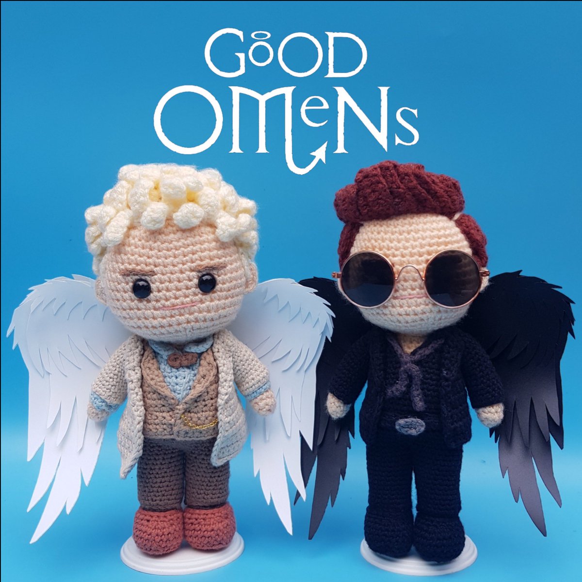Such fun characters to recreate!
#GoodOmens #GoodOmenFanArt #crochet <a href="/GoodOmensPrime/">Good Omens</a>