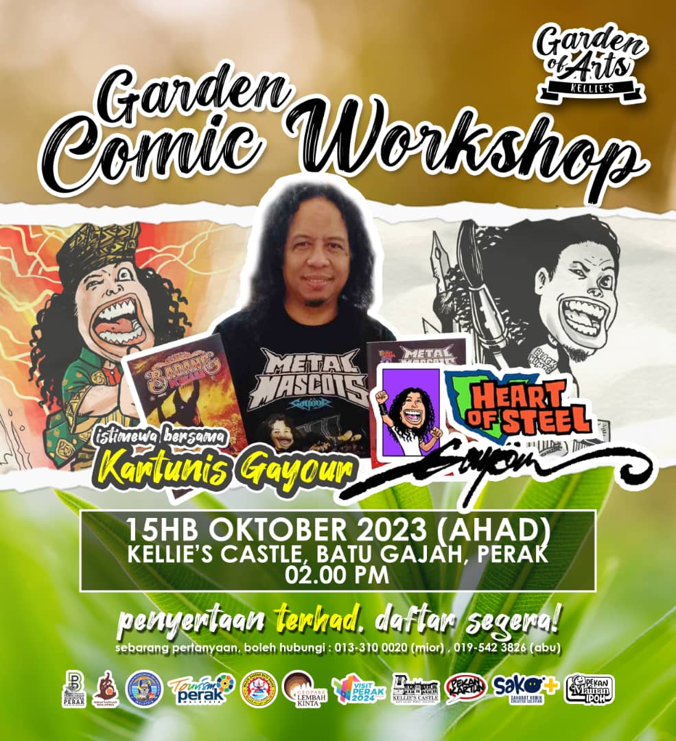 GARDEN COMIC WORKSHOP BERSAMA GAYOUR

Daftar di sini forms.gle/TDmVFNGuyoAq5Q…

#gardenofartskellies #pekankartun #motac #tourismperak #mdbg #komikmalaysia #kartunmalaysia #pekanmainanipoh #komikmestiditeruskan #craft #batik #painting #sakoplus
@MohKeIpoh @perca_malaysia @Twtperak