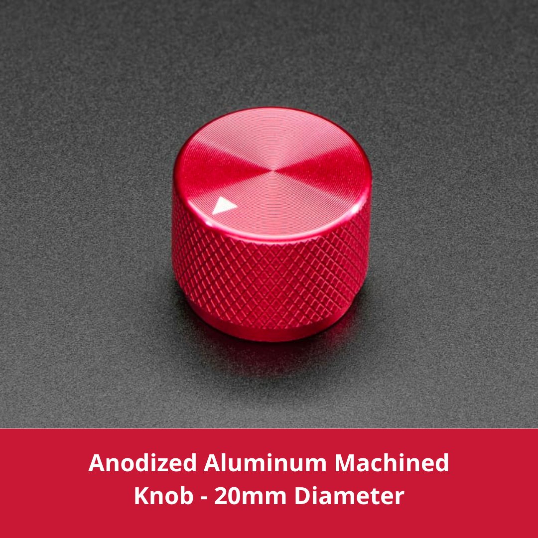 These compact machined knobs are the perfect way to upgrade your rotary encoder or potentiometer.
Available in Black / Red / Blue / Gold / Silver
t.ly/QvDXE 
#electronics #Wednesday