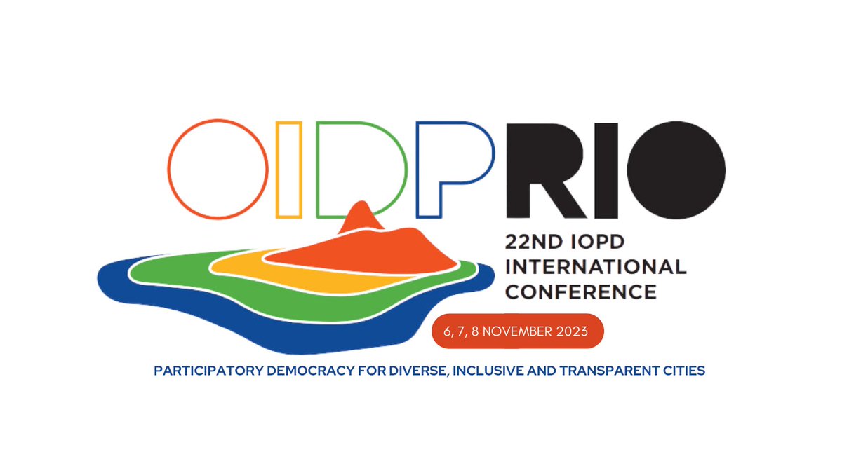 💫Join our #IOPDRio2023 Conference!
🗓️6-8november

The 🌎 meeting of local&amp;regional leaders sharing their participatory democracy experiences on:

⚧️Inclusion &amp; Diversity
🙋🏾‍♀️Participation &amp; Deliberation
🔍Transparency &amp; #OpenGov
🙌🏾Citizenship &amp; Democracy

👉🏾oidp.net/rio2023/en/ind…