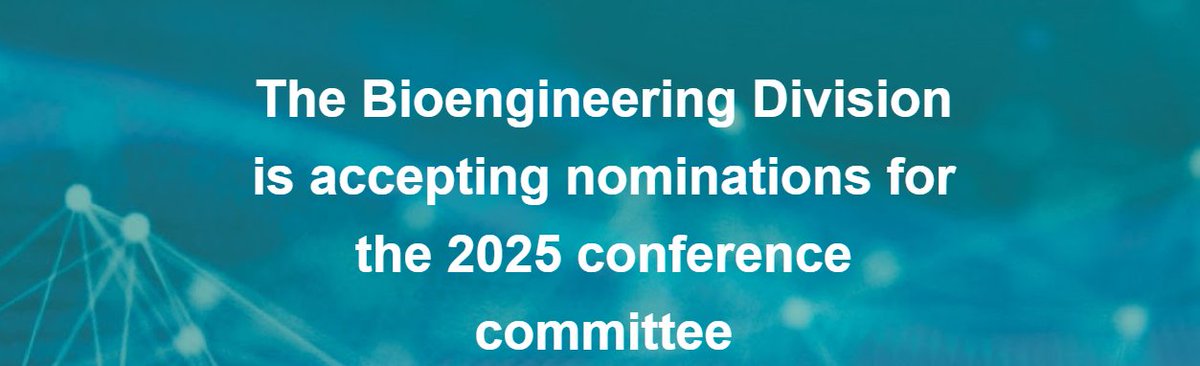 The Bioengineering Division is accepting nominations for the 2025 conference committee. Please self-nominate by Nov. 1:  lyris.asmestaff.org/t/772913/46957…