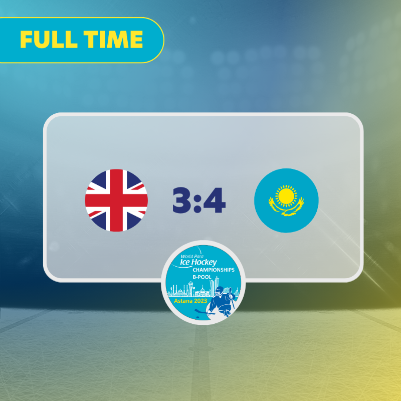 paraicehockey's tweet photo. ๐ FINAL SCORE ๐
๐ฌ๐ง Great Britain 3 : 4 Kazakhstan ๐ฐ๐ฟ
The hosts are victorious after a close battle with Great Britain!
๐ For more stats including goal-scorers, check out our Live Results page!
#ParaIceHockey #Astana2023 #BPool