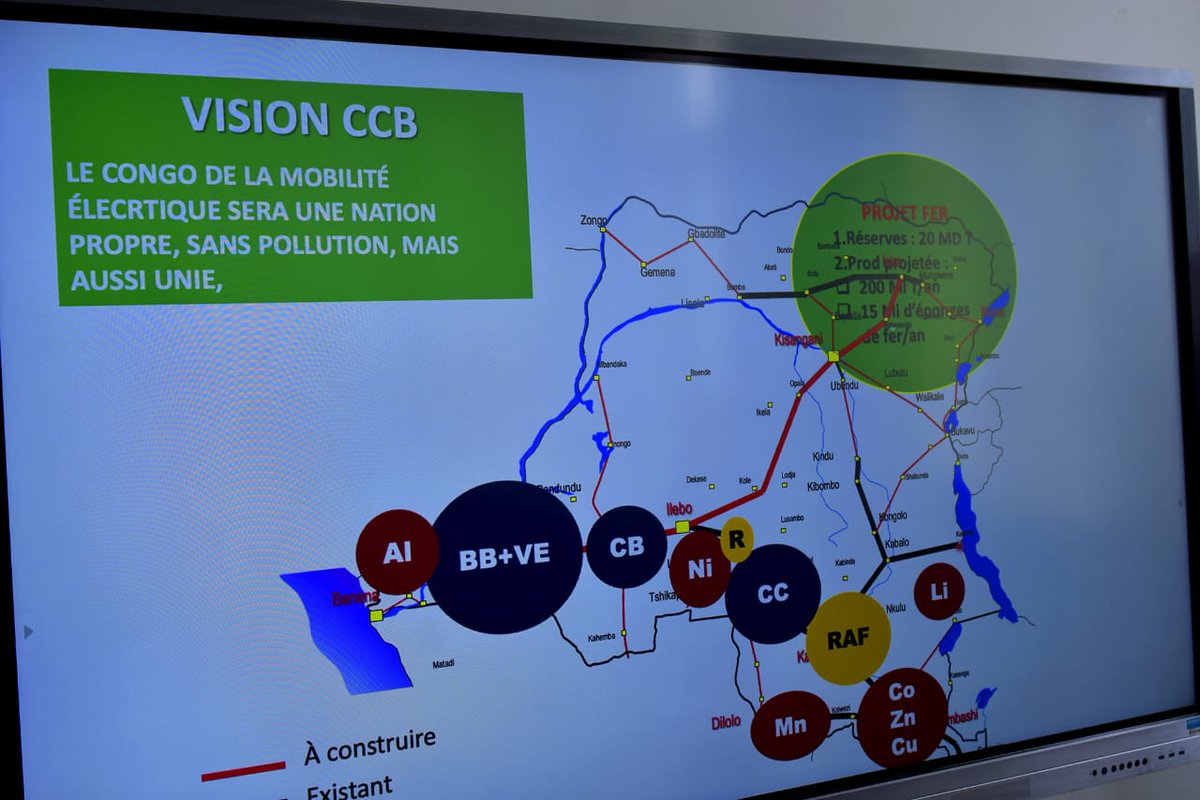 Avec le Conseil Congolais de la Batterie (CCB), nous avons procédé à l'évaluation à mi-parcours du gigantesque projet de Batteries et Véhicules Électriques(BVE), cher a S.E @fatshii13, Président de la République. Les étapes franchies,  les segments importants à réaliser et les