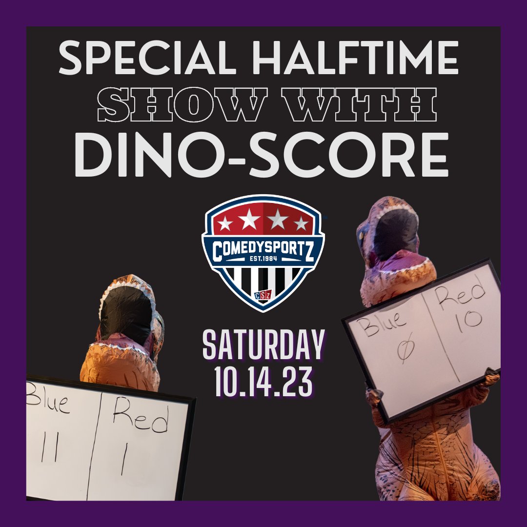 ComedySportz in Boston is turning 1️⃣0️⃣ Join us for this special ComedySportz match featuring special alumni guests Danielle Andruskiwec and June Isenhart. Our beloved Dinoscore is BACK for a special halftime! 🦖 Saturday, October 14th at 6pm. Tickets: tinyurl.com/h2265s2k