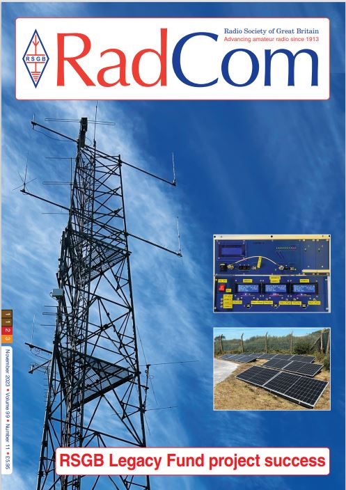 November's #RadCom is online for #RSGBmembers now! Inc: The Mid Cornwall Beacon & Repeater Group Sustainable Beacon Project, Chris Leviston's, M0KPW after-school #amateurradio club & info on operating upper HF & 50MHz bands from a small garden FFI: rsgb.org/radcom #hamr