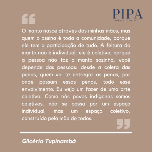 PremioPIPA's tweet photo. Leia a conversa entre Luiz Camillo Osorio e Glicéria Tupinambá, em que ela comenta a devolução do manto pela Dinamarca, no link: https://t.co/1VVNc6bbBE https://t.co/5p5wSTgNNG
