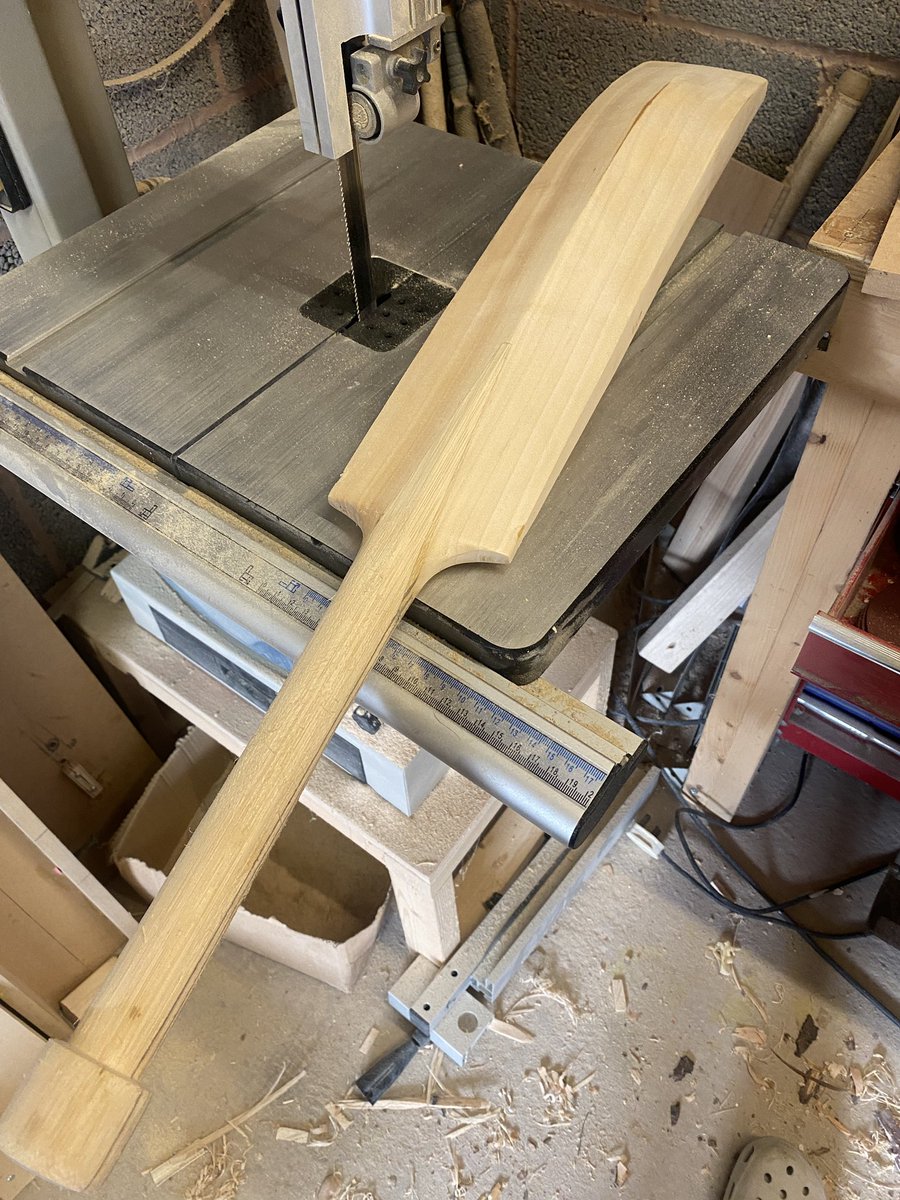 When glue has dried I use drawknife and spokeshaves to shape the handle to customers spec’s. Sticker residue is removed and then first sanding.