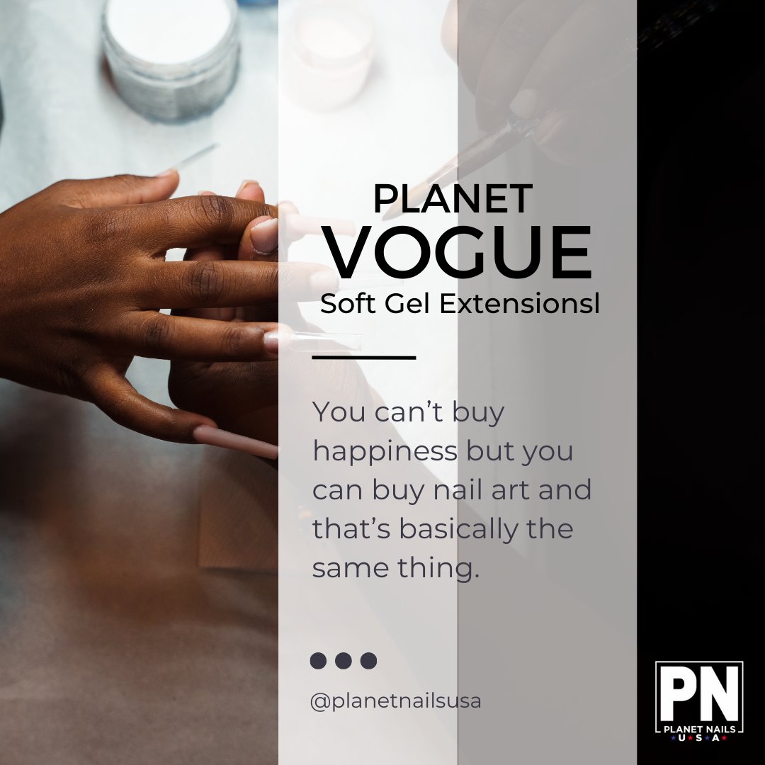 PlanetNailsUSA's tweet photo. Planet Vogue™ Soft Gel Extensions
.
https://t.co/Jzq0y1pDem
.
#PlanetNailsUSA #PNUSA #nailart #nails #uñas #nailsofinstagram #nail #manicure #gelnails #uñasacrilicas #nailsoftheday #naildesign #naildesigns #uñasdecoradas #nailsonfleek #nailstagram #instanails #nailartist #beauty https://t.co/y9n3Q0CLZl