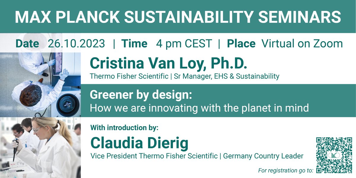 @Sustainability_Network@social.mpdl.mpg.de (@sustainable_mpg) on Twitter photo The Max Planck Sustainability Seminar is back from summer break!
Join us in October where we will have <a href="/thermofisher/">Thermo Fisher</a> as guest to talk and discuss about innovations and idea towards a #sustainablelab.
Register here: us02web.zoom.us/webinar/regist… The Max Planck Sustainability Seminar is back from summer break!
Join us in October where we will have <a href="/thermofisher/">Thermo Fisher</a> as guest to talk and discuss about innovations and idea towards a #sustainablelab.
Register here: us02web.zoom.us/webinar/regist…