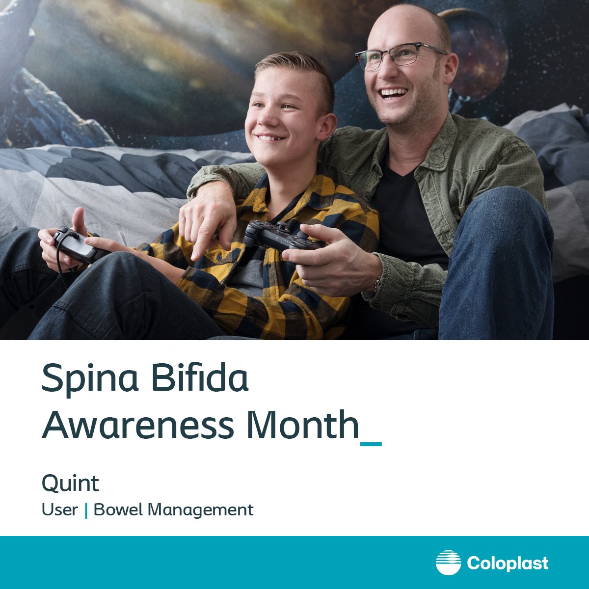 Coloplast_CA's tweet image. October is #SpinaBifidaAwarenessMonth! 

Quint lives with #SpinaBifida and #BowelProblems. Peristeen® Plus provided him a long-term solution without having to worry about accidents!

Learn more: bit.ly/3wmeQ9x