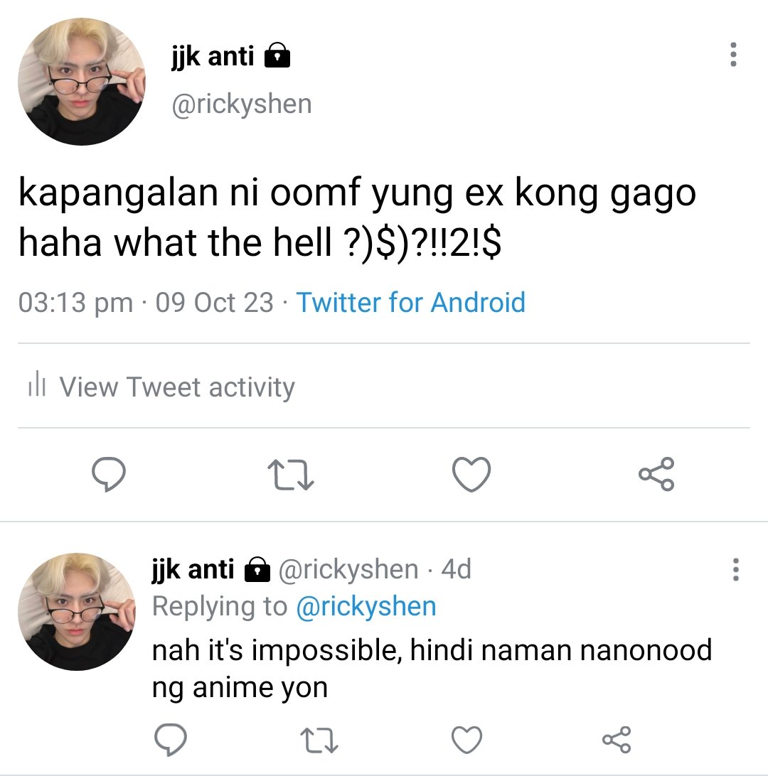 kikufukuz's tweet image. chapter 236,

a mini #gyuri / #shimkongz au wherein exes gv and rk were crying on the tl over a specific anime character