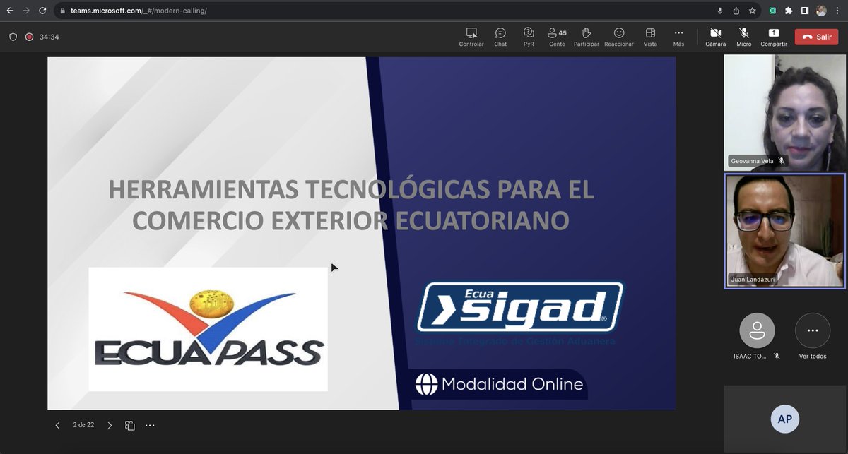 EcuaSigad's tweet photo. El Instituto Universitario ISMAC está dictando el curso "Herramientas Tecnológicas para la Gestión Aduanera en el Comercio Exterior Ecuatoriano", presentando EcuaSIGAD.

#EcuaSIGAD #Ecuador #GestiónAduanera #ComercioExterior https://t.co/SasOCQTMsr