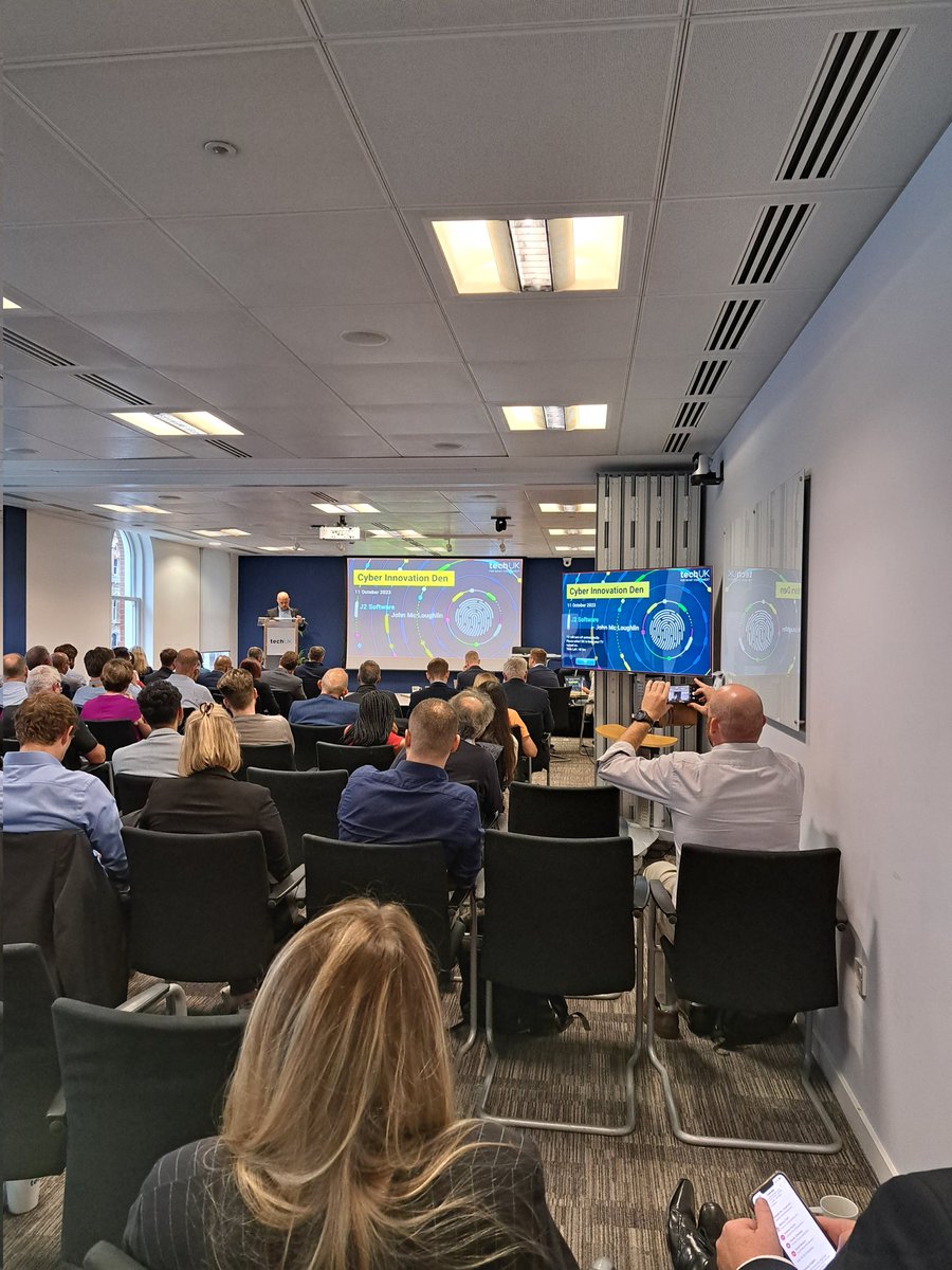 techUK's tweet photo. @licel_en @completecyber @SciTechgovuk @secretarium @getverifoxx @J2SoftwareSA represented by John Mc Loughlin #CyberDen2023 https://t.co/6V9ZOrTbbU