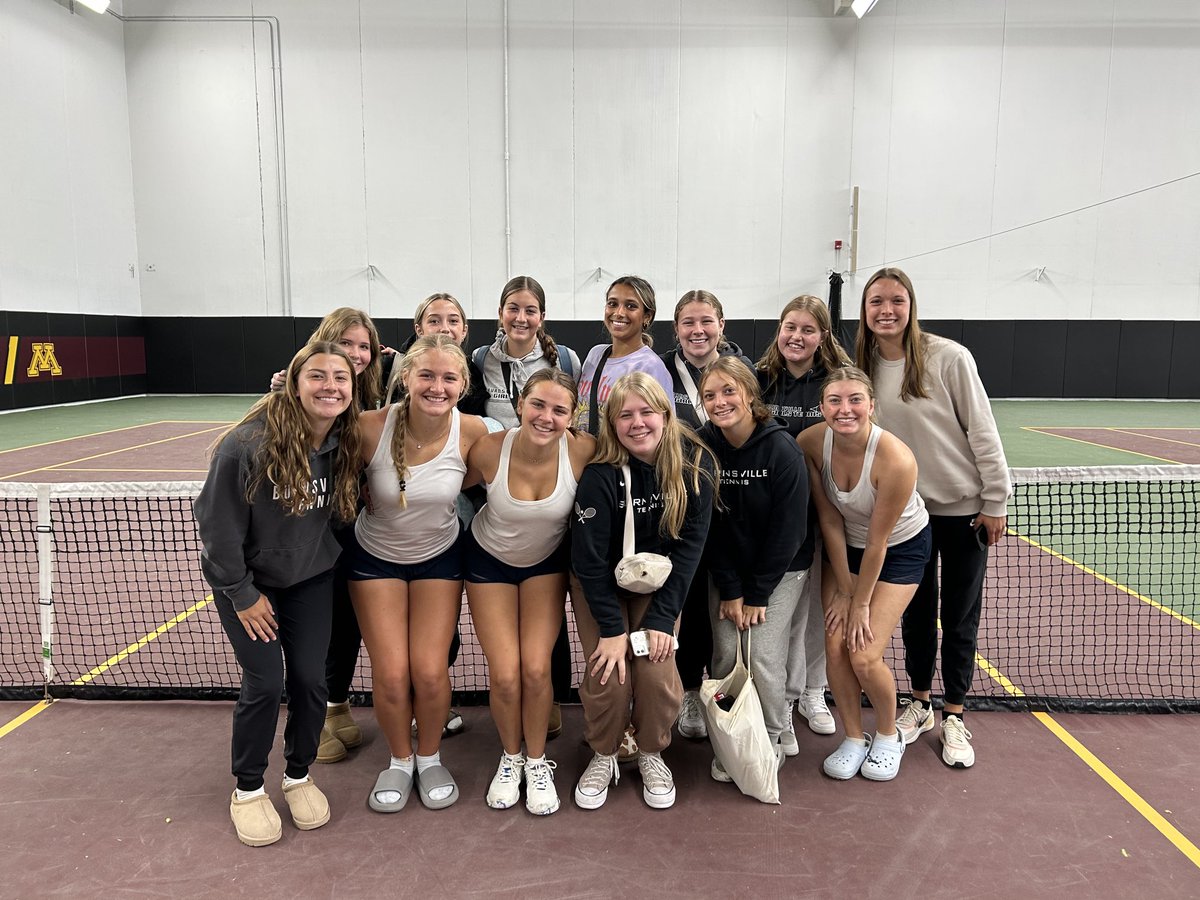 Sara falls to the 2 seed in quarters. Phenomenal run for Sara this tournament. Thank you Sara for all your positive influence on the program. Ashley/Sid win in 3 sets. Play Edina at 10:30 for a state tourney berth. #TENNIS