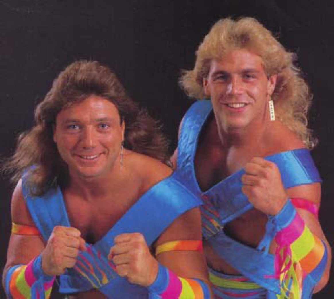 Super70sSports's tweet photo. Shawn Michaels did pretty goddamn well for a guy who started his career looking like a final-season member of Charlie’s Angels. https://t.co/f4r1aee1er