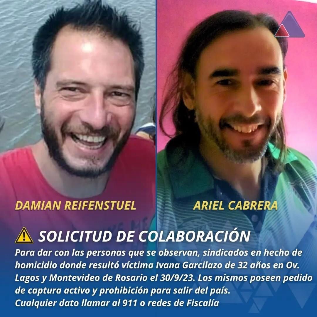 Estas son las lacras. Si alguien sabe algo puede acercarse a Fiscalia, a la Unidad de Homicidios Dolosos en Sarmiento 2850 de Rosario, 3413627416 o al mail gavila@mpa.santafe.gov.ar DIFUNDAN POR FAVOR POR IVANA, SILVI Y TODA SU FAMILIA 🙏🏼