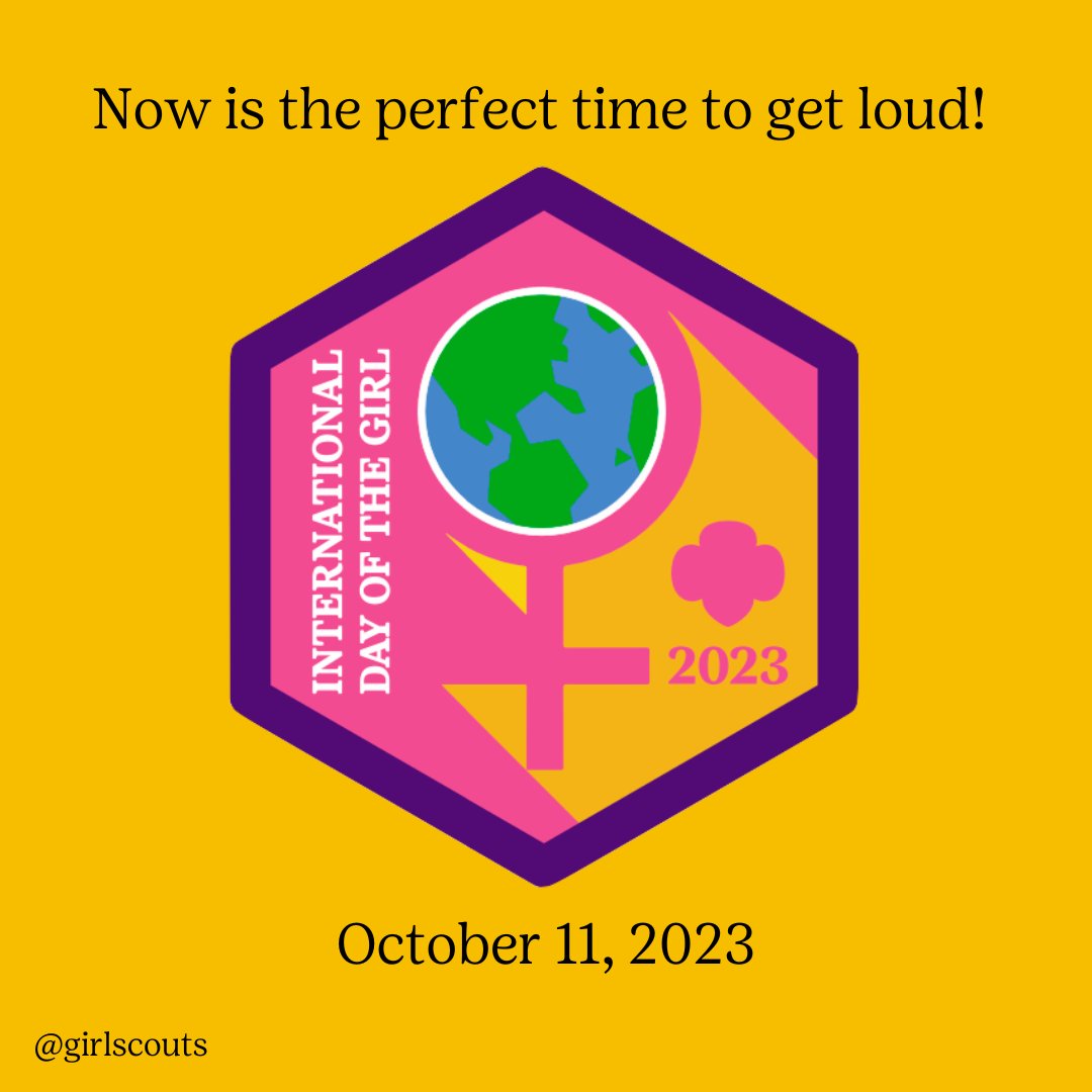 girlscouts's tweet image. Crank up the volume! 🔊 International #DayOfTheGirl marks its 11th year of magnifying the voices, narratives, and actions of girls, and the celebration begins with YOU! 👊 Get started on transforming ideas into changes requires right here: bit.ly/3CFVOQb
