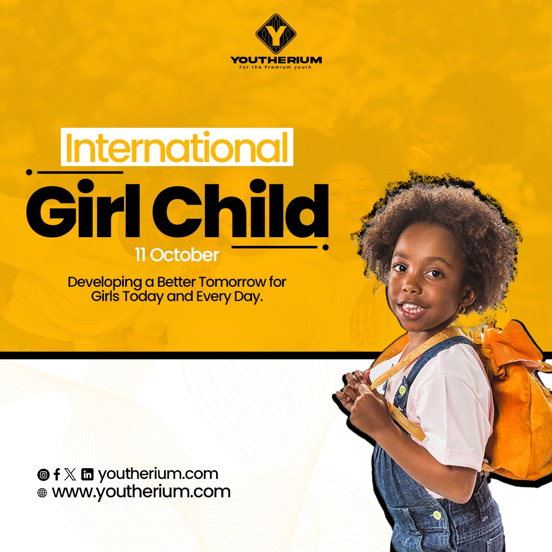 youtherium's tweet photo. Empowering the world, one girl at a time. 💪🏾👧🏾

Happy International Day of the Girl Child 2023!
 Let's celebrate their dreams, ambitions, and the bright future they deserve.
 
#EmpowerHer #internationalgirlchildday #GirlPower https://t.co/Knly6yCNPC