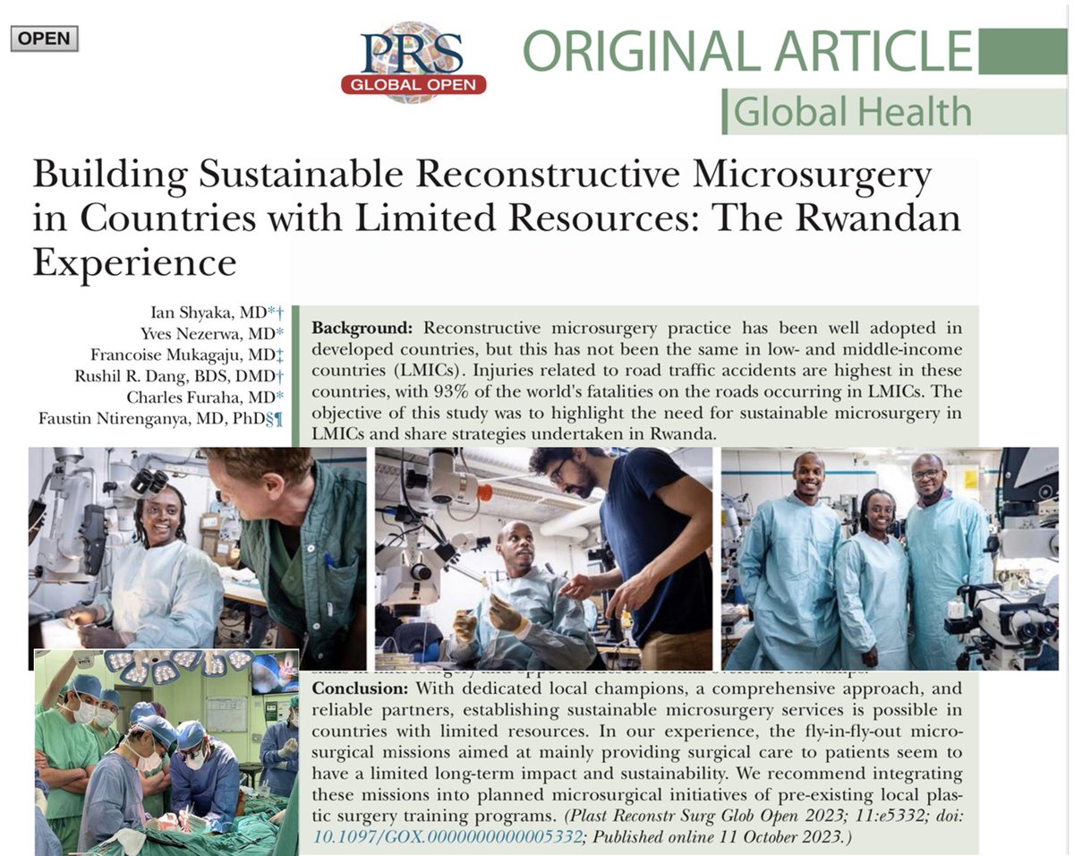 Read our paper, published in the leading  open access #plasticsurgery journal @PRSGlobalOpen ! 

journals.lww.com/prsgo/fulltext… ! 

@Fostino21 @plasticsurgRda @mgajufanny @operationsmile @The_PSF @RwandaHealth @ughe_org @DrBarnabasAlay @RwaMilitaryHosp @cosecsa