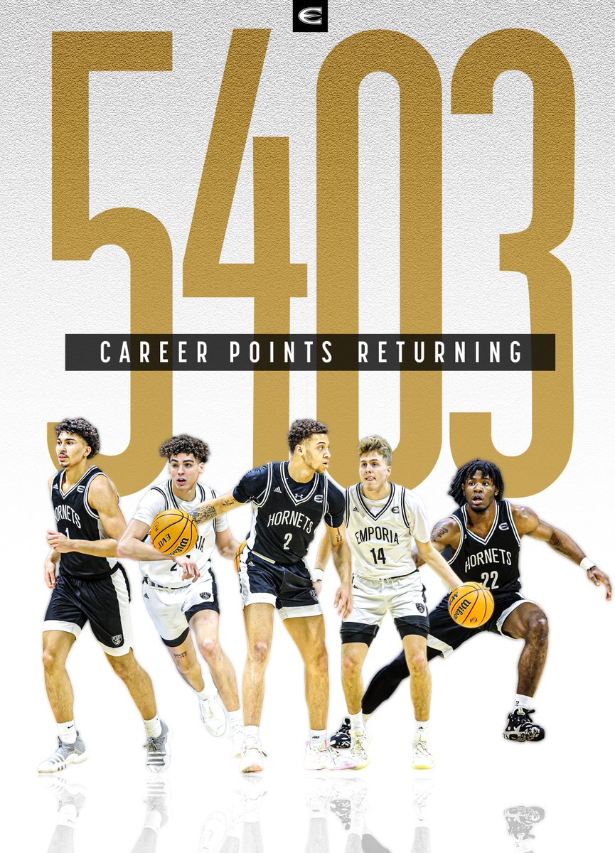 5️⃣,4️⃣0️⃣3️⃣

Amongst our seven returners, 5,403 career points have been amassed in their college careers.

#GoEmporia ||| #StingersUp
