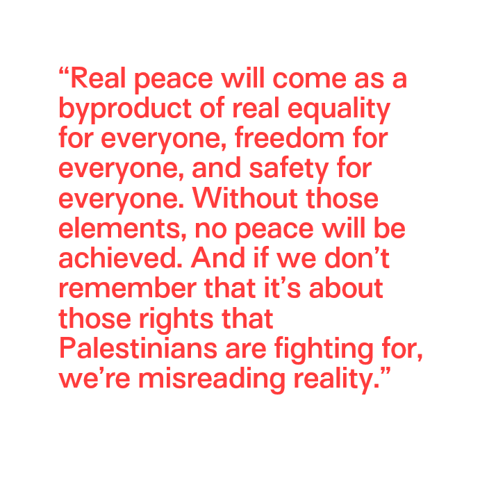 ARTICLE · “Those statements calling for peace are making me angry as they flatten and misinform the narrative around the real story—a story of occupation, oppression, and inequality.”

Read the letter by our specialist from PAL: ow.ly/kK4n50PVBlu